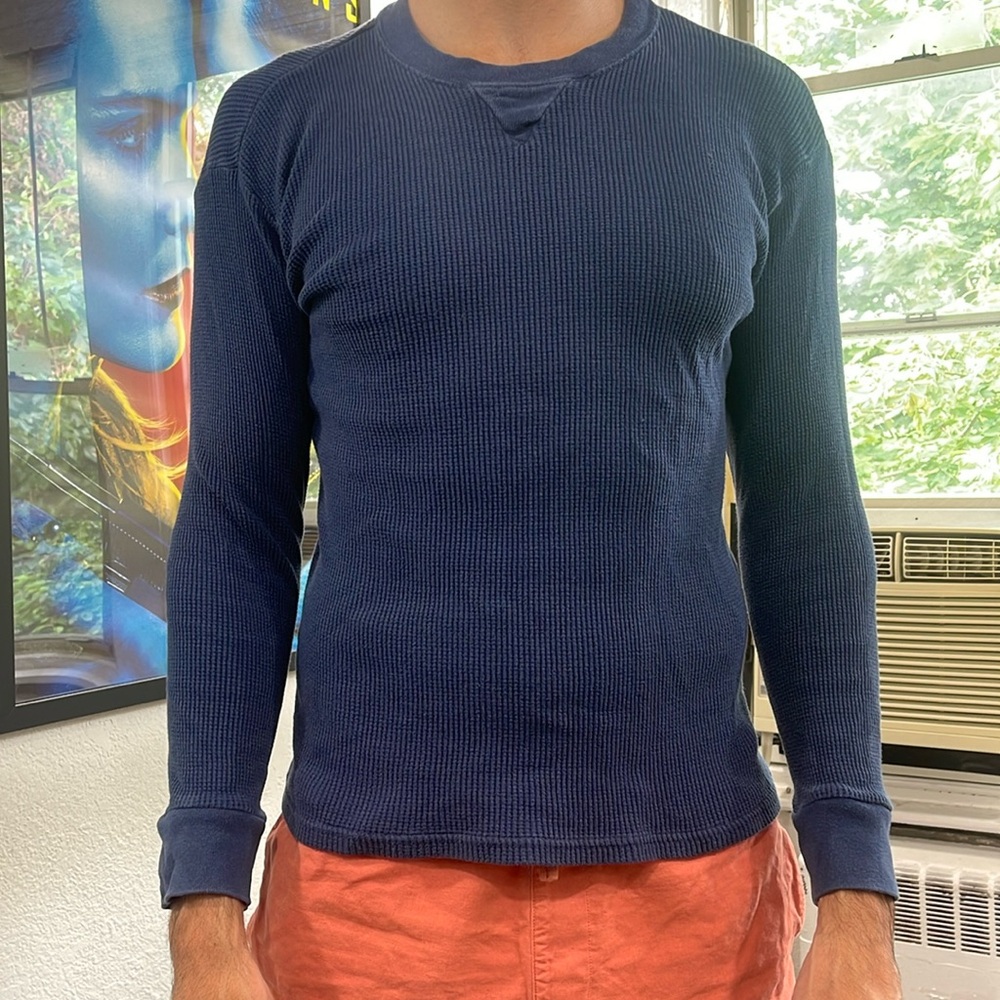 Medium blue Big Ball Sports waffle shirt